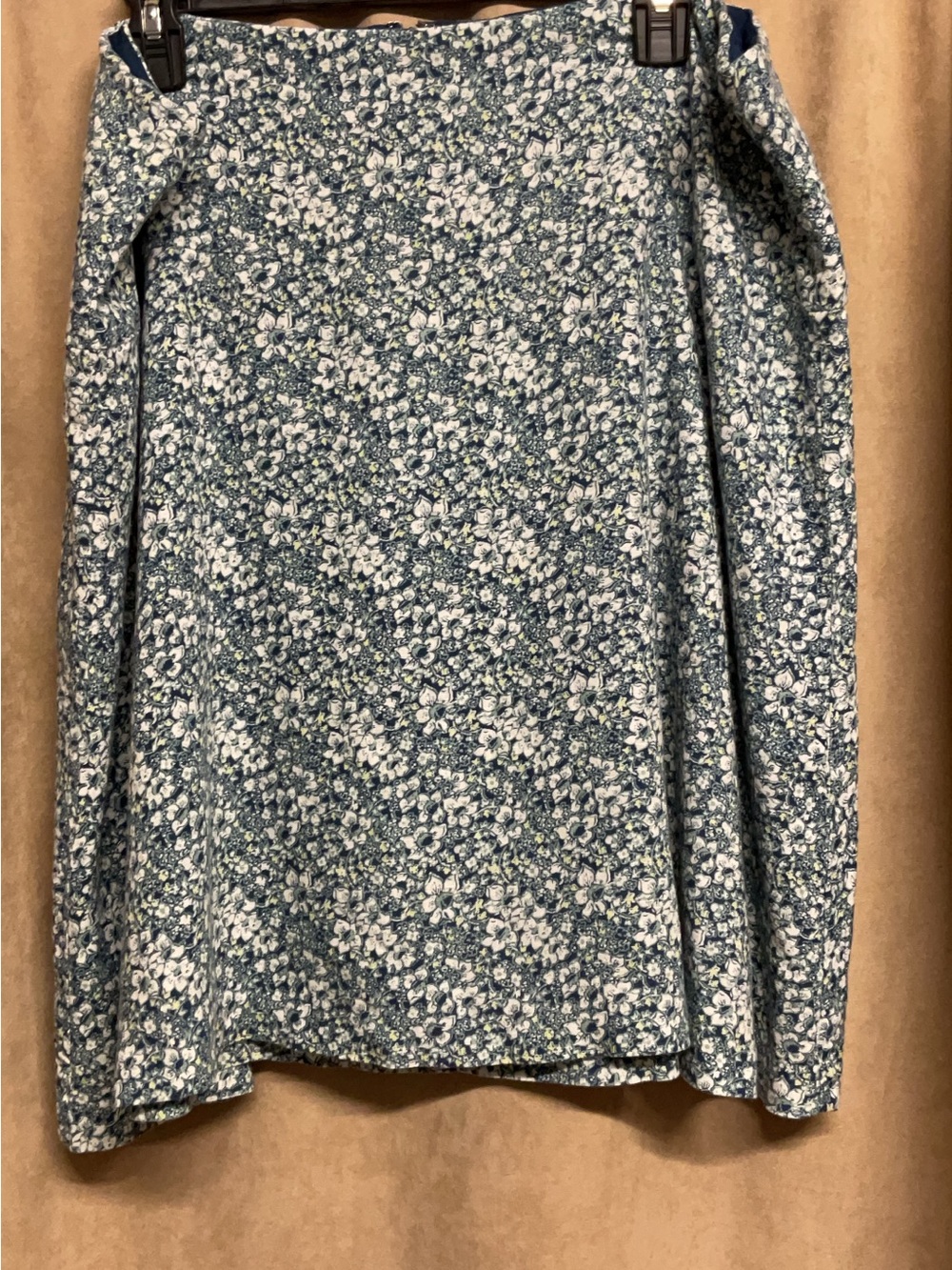 Ann Taylor Factory Blue and White Floral A-Line Skirt